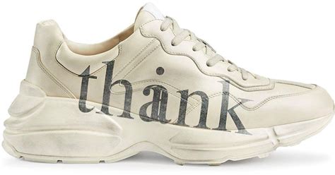 gucci rhyton think thank|Men's 'think/thank' print Rhyton sneaker .